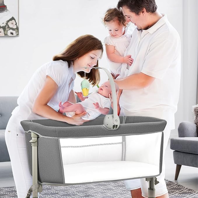 RONBEI Baby Basinet Bedside Sleeper,Infant Bedside Bassinet Bedside Crib for Baby/ Baby Boy/Baby Girl
