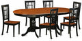 East West Furniture PLNI7-BCH-W 7 Piece Dining Set Consist of an Oval Dining Room Table with Butterfly Leaf and 6 Wood Seat Chairs, 42x78 Inch, Black & Cherry