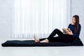 Leewadee Comfortable Japanese Floor Mattress - Thai Floor Bed with Triangle Cushion - Futon Mattress - XL Extra Long Thai Massage Mat, 89 x 20 inches, Black, Kapok Filling