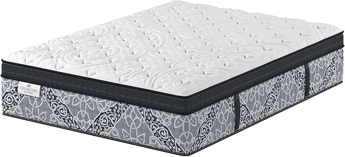 Kingsdown Passions Kelbrooke 16" Plush Euro Pillow Top Hybrid Mattress Twin XL, Gel Memory Foam Layer Motion Isolation Quilted Top Premium Mattress