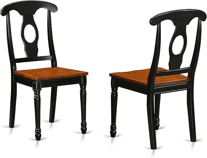 East West Furniture PLKE5-BCH-W 5 Piece Kitchen Table & Chairs Set Includes an Oval Dining Room Table with Butterfly Leaf and 4 Solid Wood Seat Chairs, 42x78 Inch, Black & Cherry