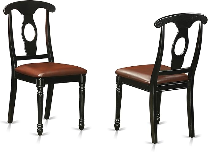 East West Furniture PLKE9-BCH-LC 9 Piece Dining Room Furniture Set Includes an Oval Kitchen Table with Butterfly Leaf and 8 Faux Leather Upholstered Dining Chairs, 42x78 Inch, Black & Cherry