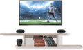 Floating TV Stand, Wall Mounted Floating Media Shelf Organizer Entertainment Center Console for Home and Office, Storage for Accessories Wifi Router Remote Control DVD Player and More (White)