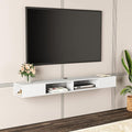 WAMPAT 70 inch Floating TV Stand, Entertainment Center Media Console, Wall Mounted Shelf Media Console Cabinet for Storage for 65/70/75 Inch TVs, White