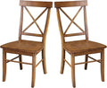 International Concepts Set of Two X-Back Dining Chair, Pecan
