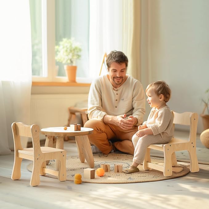 ROBUD Wooden Toddler Chair Wood, Kids Chair Set of 2, Sturdy Kids Chairs for Toddlers for Children Aged 3+, 250 Lbs Capacity Each Count