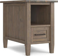 SIMPLIHOME Ela Solid Wood 14 inch Wide Rectangle Transitional Narrow End Table in Smoky Brown for The Living Room and Bedroom