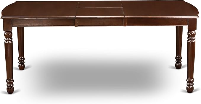 East West Furniture DODA7-MAH-W 7 Piece Kitchen Table & Chairs Set Consist of a Rectangle Dining Room Table with Butterfly Leaf and 6 Solid Wood Seat Chairs, 42x78 Inch, Mahogany