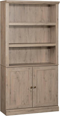 Sauder Miscellaneous Storage 5-Shelf Bookcase with Doors, L: 35.28" x W: 13.23" x H: 69.76", Laurel Oak Finish