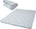 EMOOR Japanese Padded Futon Mattress Machi King Triangle-Gray (Shinsengumi Makoto), Gusset Foldable Storable Elastic Bands Floor Sleeping Guest Bed Tatami Mat