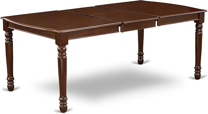East West Furniture DOCL5-MAH-C 5 Piece Modern Dining Table Set Includes a Rectangle Wooden Table with Butterfly Leaf and 4 Linen Fabric Dining Room Chairs, 42x78 Inch, Mahogany