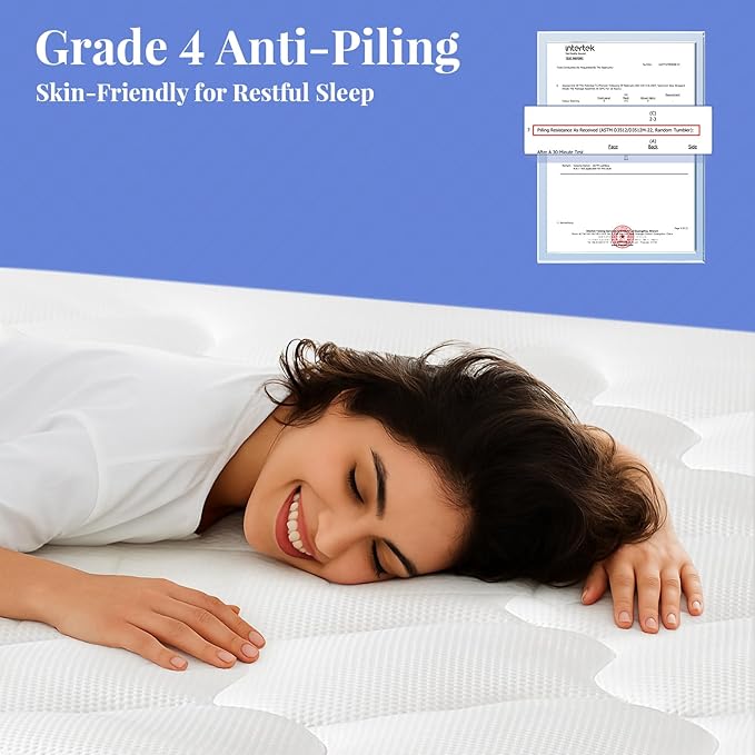 OhGeni Cooling 4 inch Dual Layer Twin Mattress Topper, 2 inch Cooling Gel Memory Foam, 2 inch Down Alternative Pillow Top Pad, Mattresses Cover for Bed, Medium Support, Fits 6”-19” Deep Pocket