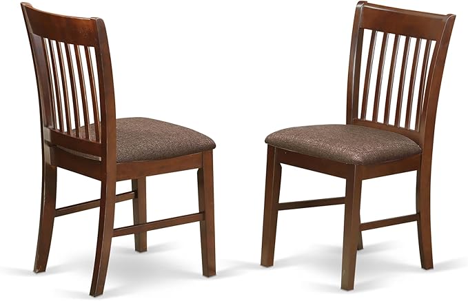 East West Furniture DONO5-MAH-C 5 Piece Dinette Set for 4 Includes a Rectangle Dining Table with Butterfly Leaf and 4 Linen Fabric Dining Room Chairs, 42x78 Inch, Mahogany