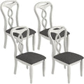 Solid Wood Dining Chair Set of 4, Kitchen Dining Room Chair with Upholstered Cushion & Wooden Legs, Modern Wood Side Chairs for for Kitchen, Washed Gray