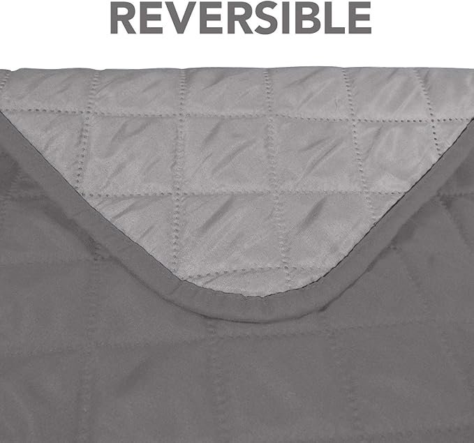 PureFit Reversible Sofa Cover Water Resistant Recliner Couch Cover, Machine Washable Furniture Cover with Adjustable Strap for Dogs, Pets (Recliner, Gray/Light Gray)