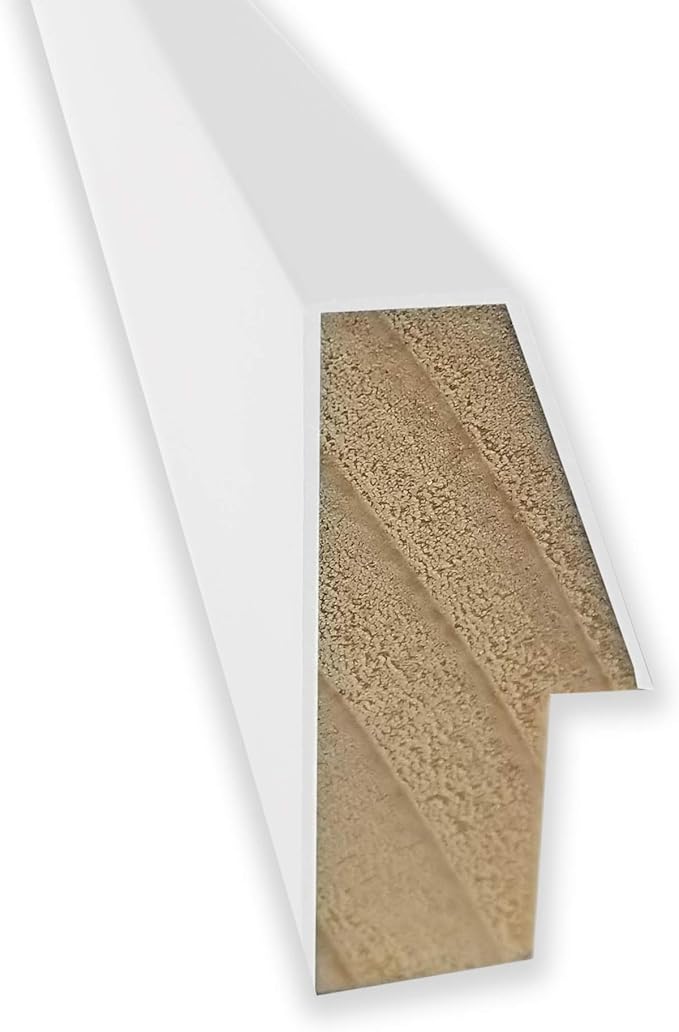 Amanti Art White Bathroom Mirror for Over Sink, 31x41 Lucie White Rectangle Vanity Mirror, X-Large Modern Wood Frame, Hangs Horizonally and Vertically, Bathroom Wall Decor, Beveled Edge from WI, USA