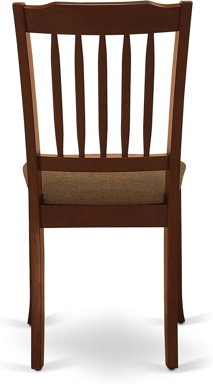 East West Furniture DODA7-MAH-C 7 Piece Modern Dining Table Set Consist of a Rectangle Wooden Table with Butterfly Leaf and 6 Linen Fabric Dining Room Chairs, 42x78 Inch, Mahogany