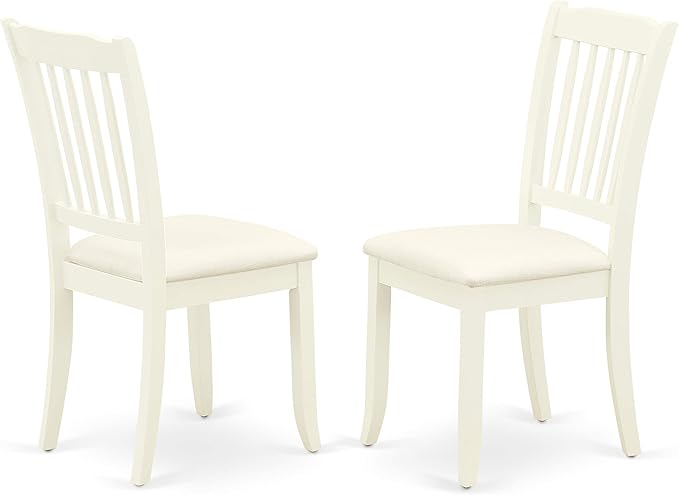 East West Furniture DODA5-LWH-C 5 Piece Modern Dining Table Set Includes a Rectangle Wooden Table with Butterfly Leaf and 4 Linen Fabric Dining Room Chairs, 42x78 Inch, Linen White