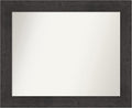 Amanti Art White Bathroom Mirror for Over Sink, 28x34 Ridge White Rectangle Vanity Mirror, Large Traditional Frame, Hangs Horizonally and Vertically, Bathroom Wall Decor, Non-Beveled Edge from WI, USA