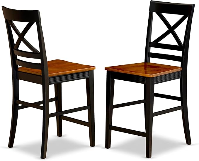 East West Furniture PLQU9-BCH-W 9 Piece Dining Table Set Includes an Oval Dinner Table with Butterfly Leaf and 8 Dining Room Chairs, 42x78 Inch, Black & Cherry