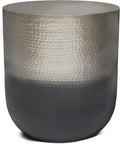 SIMPLIHOME Nova Boho 19 Inch Wide Metal Side Table in Silver Ombre, Fully Assembled, For the Living Room and Bedroom