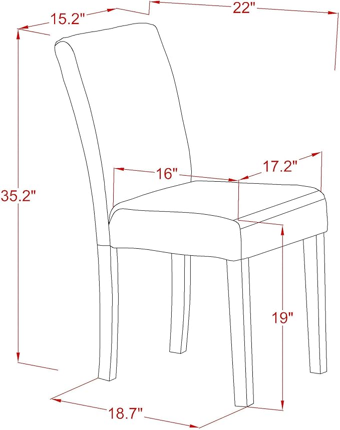 East West Furniture X697AB106-7 7 Piece Kitchen Table Set Consist of a Rectangle Dining Table with X-Legs and 6 Shitake Linen Fabric Parson Dining Chairs, 40x72 Inch, Multi-Color