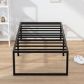 EMODA 16 Inch Narrow Twin Bed Frame 30x75, Heavy Duty Metal Platform No Box Spring Needed, Easy Assembly Noise Free, Black