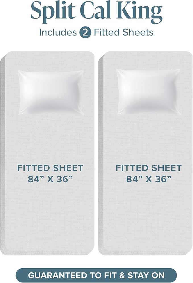 Bare Home Ultra-Soft Split Cal King Sheet Set - Luxury 1800 - Hydro-Brushed - Deep Pockets - Easy Fit - 4 Piece Set - Bedding Sheets & Pillowcases (Split California King, Olive)