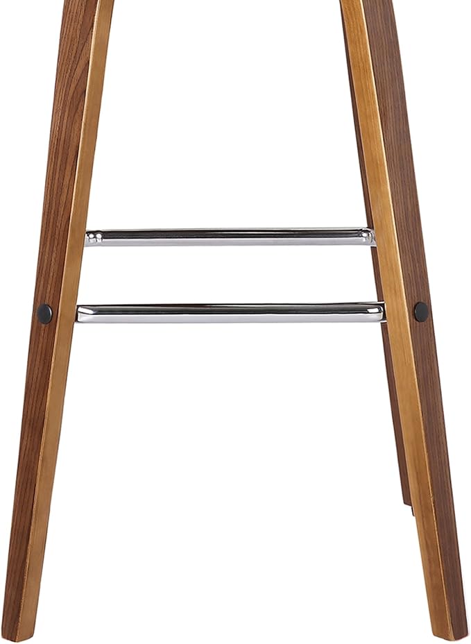 Armen Living Vienna 26" Swivel Counter Stool in Walnut Wood Finish with Gray Faux Leather - Set of 3