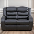Loveseat Recliner Sofa, Reclining Loveseat Leather Couch Upholstered, Modern Comfy Home Theater Seating Power Recliner Chair for Living Room Furniture Sets, Black