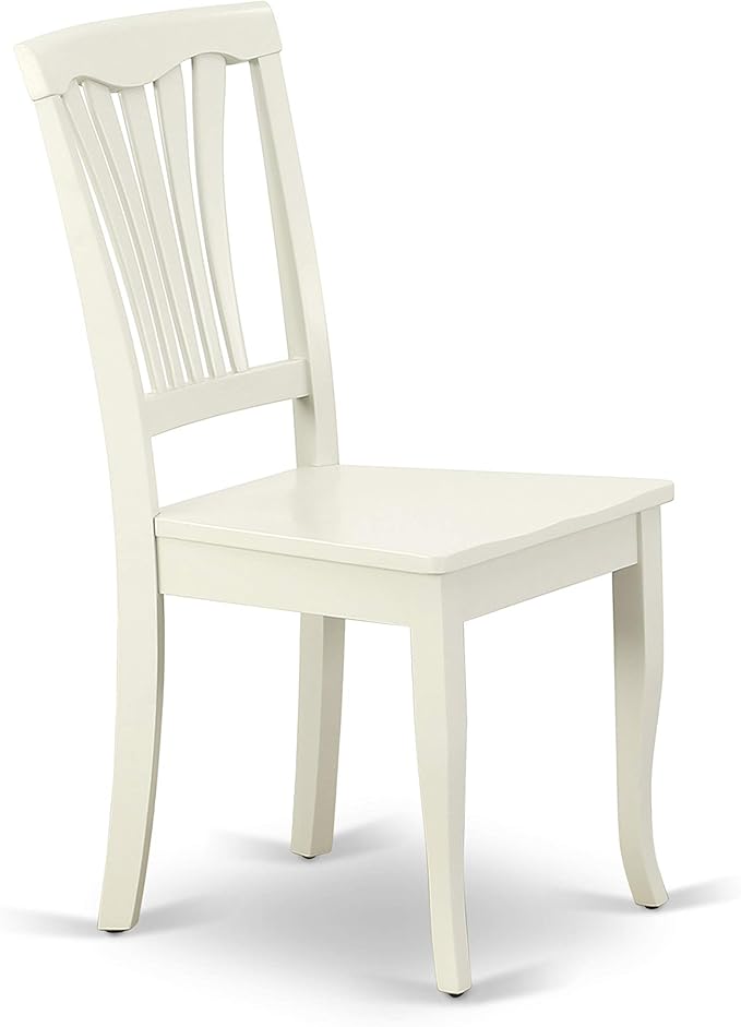 East West Furniture DOAV5-LWH-W 5 Piece Dining Set Includes a Rectangle Dining Room Table with Butterfly Leaf and 4 Wood Seat Chairs, 42x78 Inch, Linen White