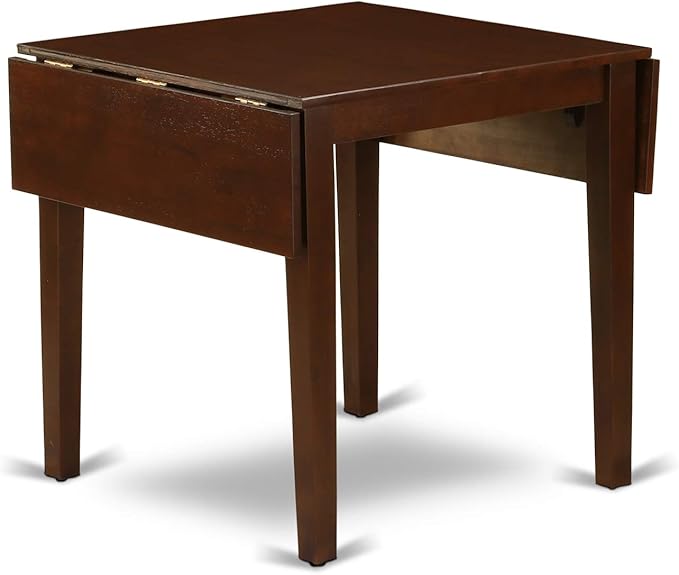 East West Furniture NDEN3-MAH-18 3 Piece Dining Set Contains a Rectangle Dining Room Table with Dropleaf and 2 Dark Coffee Linen Fabric Upholstered Chairs, 30x48 Inch, Mahogany
