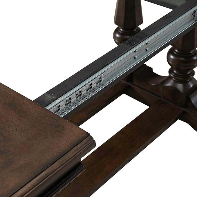 Liberty Furniture Arden Road 5 Piece Dining Trestle Table Set - 4 Splat Back Side Chairs - Satin Cherry