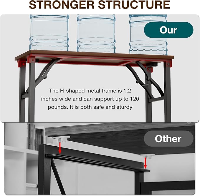 TEMI Small Computer Desk Folding Table - No Assembly, Compact 35.8" Foldable Desk with Power Outlets & USB Charging Port, Portable Small Office Desk, Ideal Mini Study Table for Narrow Spaces, Walunt
