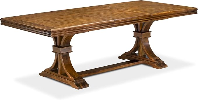 NEFL7-AWA-04-7-Piece Dining Table Set Includes a Rectangular Table and 6 Light Tan Linen Fabric Kitchen Chairs with Padded Chair Back - Antique Walnut Finish.