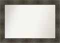 Amanti Art Grey Bathroom Mirror for Over Sink, 28x40 Pinstripe Plank Grey Narrow Rectangle Vanity Mirror, Large Country Rustic Frame, Hangs Horizonally and Vertically, Bathroom Wall Decor, Non-Beveled