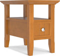 SIMPLIHOME Acadian 14-inch Wide Narrow End Table with Drawer and Open Shelf in Light Golden Brown for Living Room or Bedroom