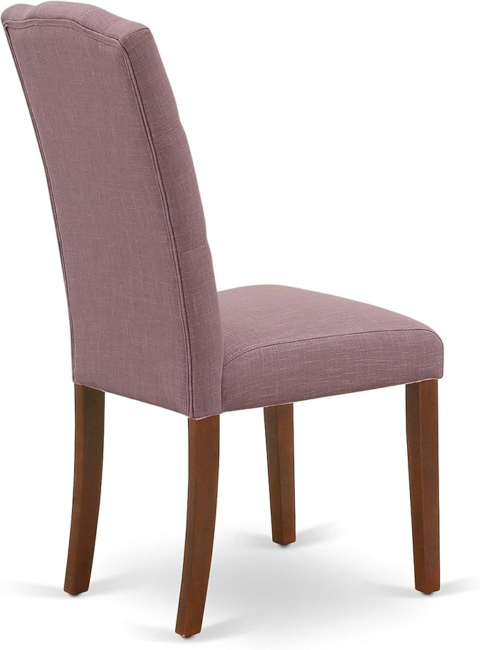 East West Furniture NOCE3-MAH-10 3 Piece Small Dinette Set Contains a Rectangle Butterfly Leaf Dining Table and 2 Dahlia Linen Fabric Upholstered Chairs, 32x54 Inch, Mahogany