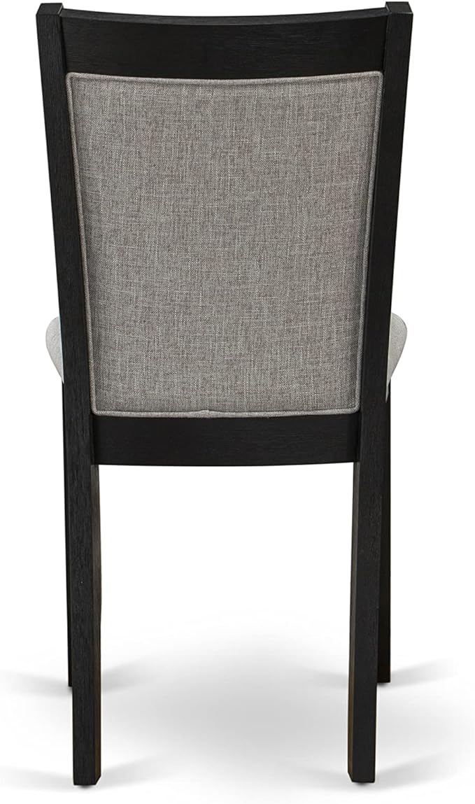 East West Furniture X627MZ606-5 5 Piece Dining Room Table Set Includes a Rectangle Kitchen Table with X-Legs and 4 Shitake Linen Fabric Parsons Dining Chairs, 40x72 Inch, Multi-Color