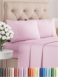 Queen Size 4 Piece Sheet Set - Comfy Breathable & Cooling Bed Sheets Set - Hotel Luxury Bedding for Women, Men, Kids, Teens, Boys & Girls - Deep Pockets, Soft and Wrinkle Free - Oeko-Tex - Light Pink