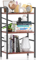 3-Tier Small Bookshelf Vintage Industrial Bookcase for Office and Home,Sturdy Metal Frame with MDF Panels,Easy Assembly,27.56" H x16.54 W x11 D