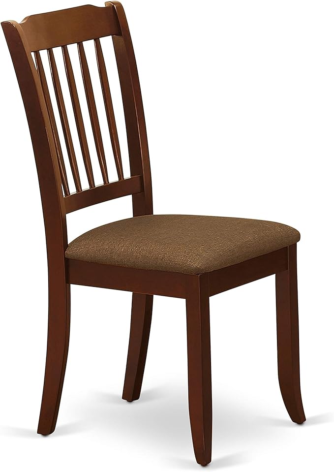 East West Furniture DODA7-MAH-C 7 Piece Modern Dining Table Set Consist of a Rectangle Wooden Table with Butterfly Leaf and 6 Linen Fabric Dining Room Chairs, 42x78 Inch, Mahogany