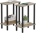 TUTOTAK Small Side Table, Narrow End Table, Set of 2, Skinny Sofa Table, Slim Nightstand, Couch Table, Living Room, Bed Room, Greige TB01BG0622
