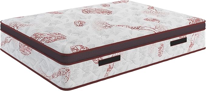 Ottomanson Full 13" Luxury I Eurotop Mattress, Medium-Firm Memory Foam Comfort - Made in USA - Premium Quilted Cover Mattress - Fiberglass-Free - Bed in a Box