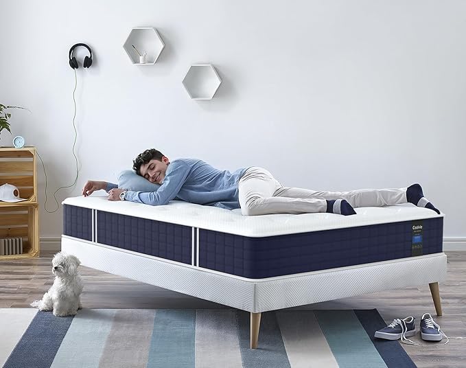 Coolvie Twin Mattress, 10 Inch Twin Size Hybrid Mattress, Individual Pocket Springs with Memory Foam, Bed in a Box, Cooler Sleep with Pressure Relief and Support
