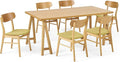 Christopher Knight Home Anthony Mid-Century Modern 7 Piece Dining Set, Green Tea and Natural Oak