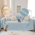 STACYPIK Waterproof Couch Cover Sky Blue Sectional Sofa Cover Cat Dog Anti Scratch Couch Cover Non-Slip Furniture Protector for 3 Cushion Couch Pet Couch Protector Cover Washable Pet Bed Mat-71X150IN