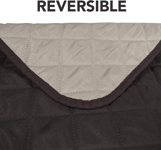 PureFit Reversible Sofa Couch Cover Water Resistant Couch Covers for 3 Cushion, Washable Furniture Cover with Non-Slip Foam and Adjustable Strap for Dogs, Pets (Oversized Sofa, Chocolate/Beige)