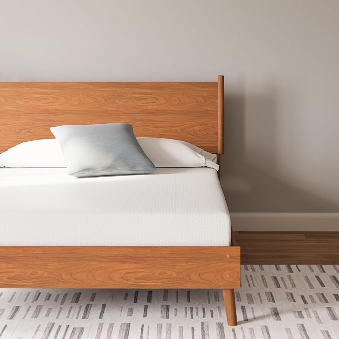 Signature Design by Ashley Queen Size Chime 8 Inch Medium Firm Gel Memory Foam Mattress with Green Tea & Charcoal Extract, Fiberglass Free, Mattress In A Box