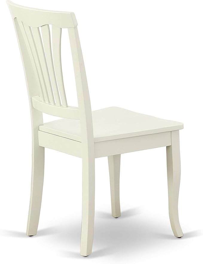 East West Furniture DOAV5-LWH-W 5 Piece Dining Set Includes a Rectangle Dining Room Table with Butterfly Leaf and 4 Wood Seat Chairs, 42x78 Inch, Linen White
